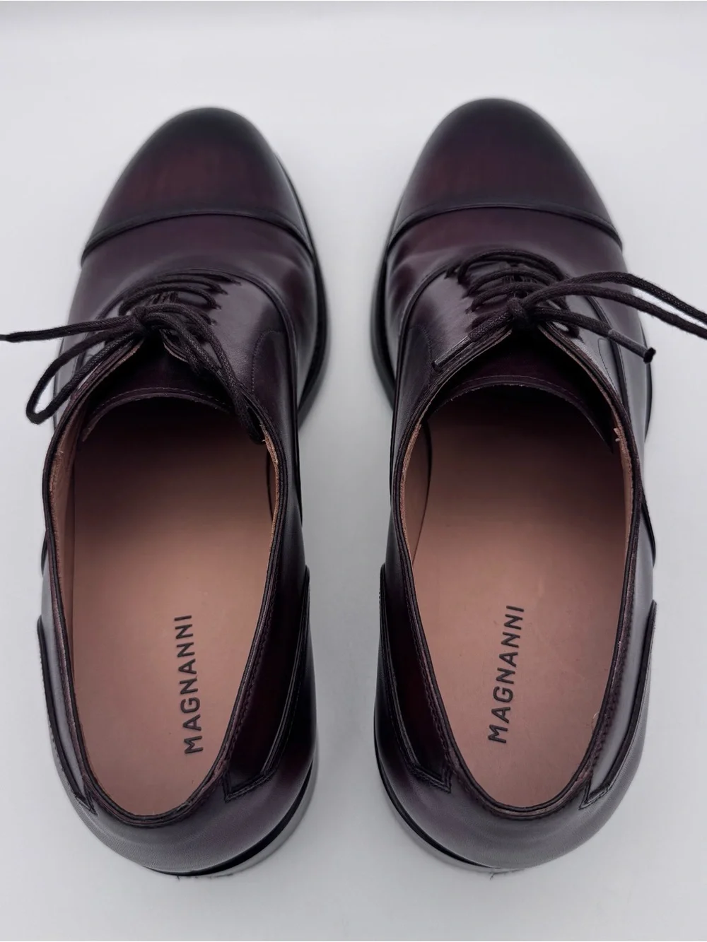 Magnanni Arcade Tabaco Leather Cap Toe Oxford Shoes Men EU 41 US 8 Made In Spain